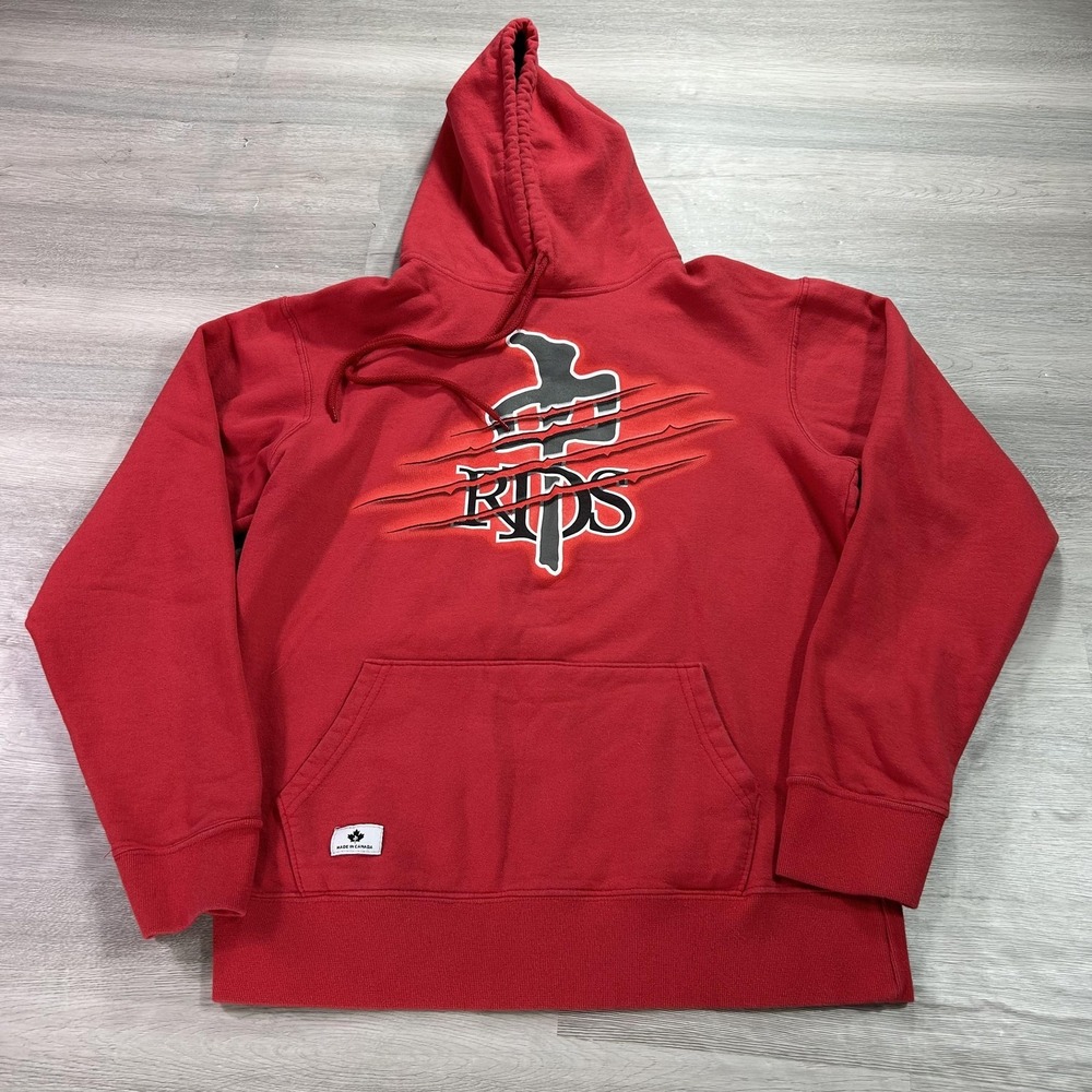 REDDRAGON Hoodie Mens Medium Red RDS Graphic Fleece Pullover Skate Sweatshirt